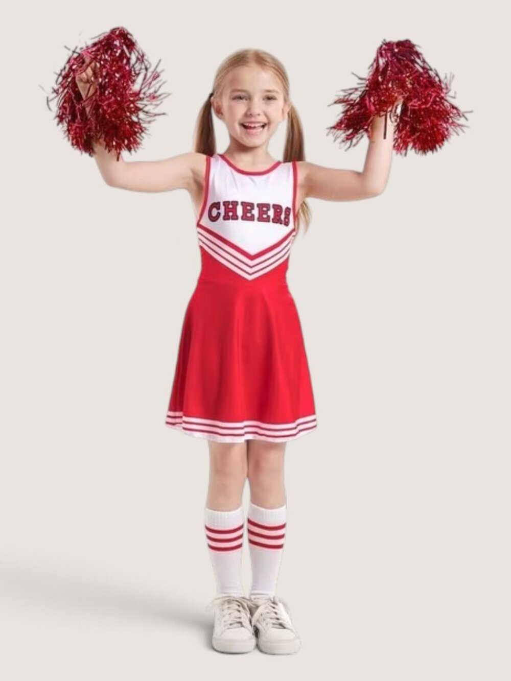 Girls Cheerleader Costume / Uniform PomPoms and Socks  NWT  Size 12/14